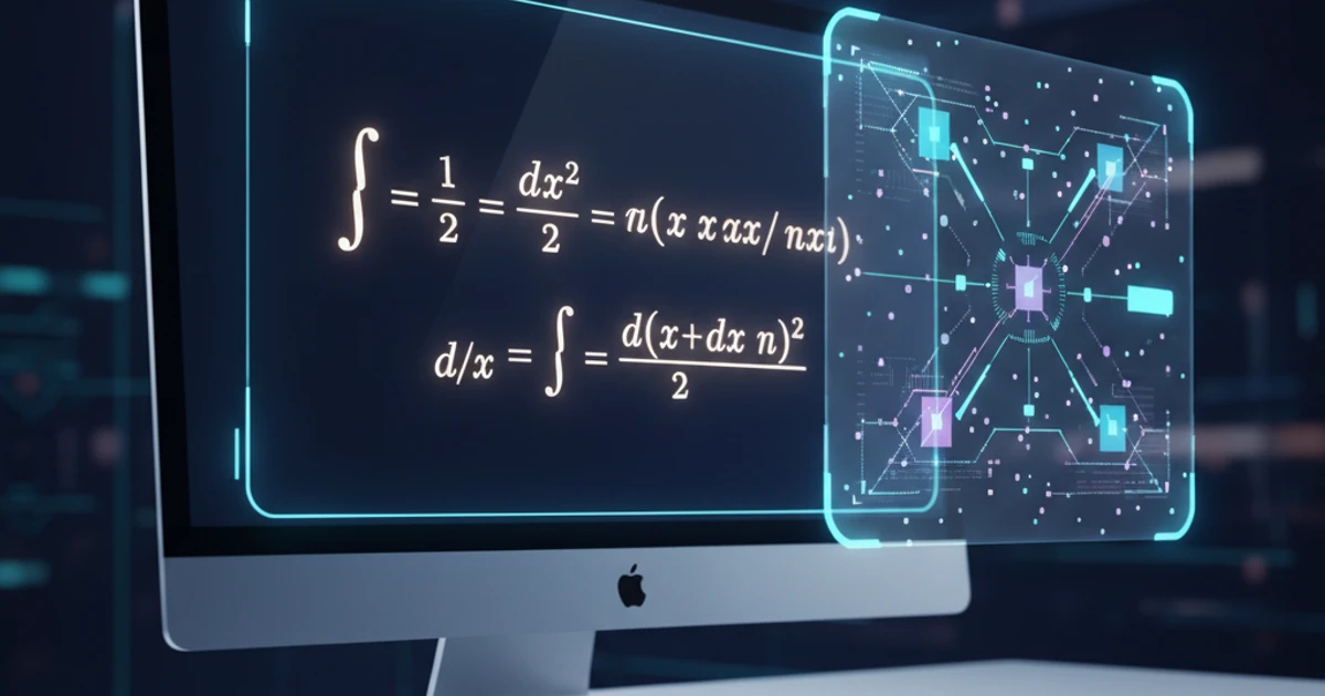 Comparison between a standard calculator showing a simple answer and an AI screen assistant providing step-by-step math explanations on a laptop