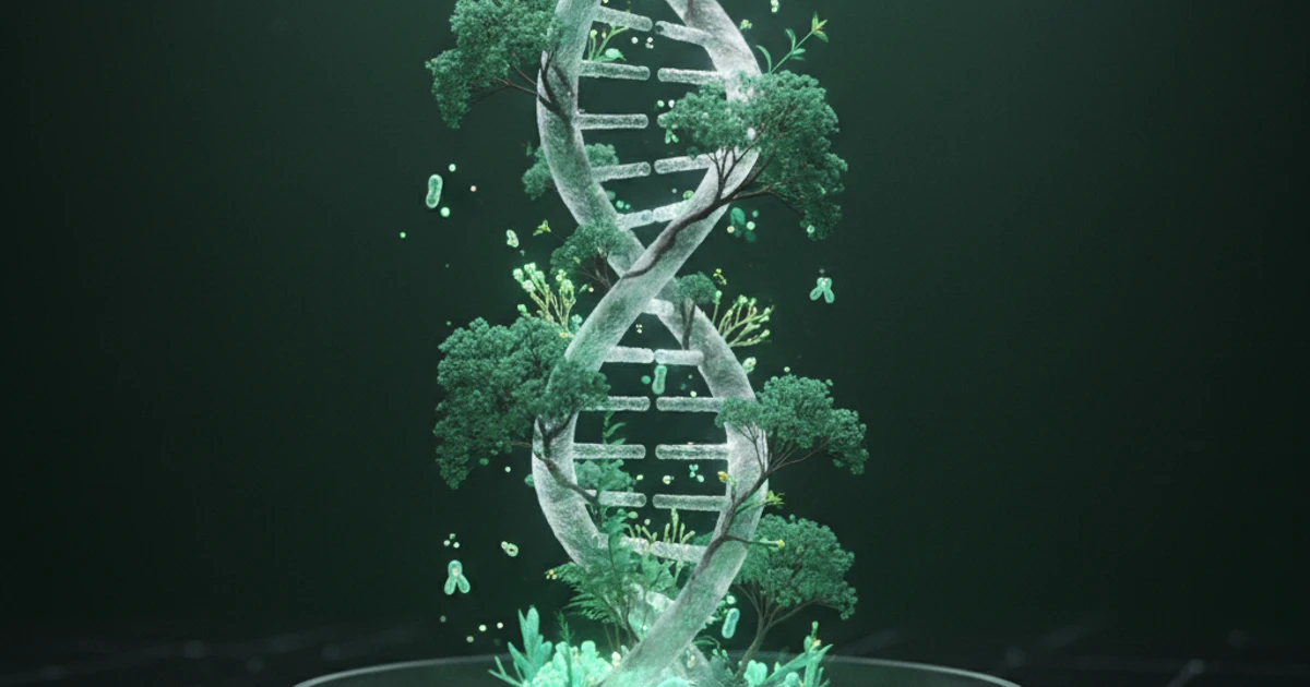 Biology student's screen showing DNA and ecology diagrams with AI-powered visual analysis highlights