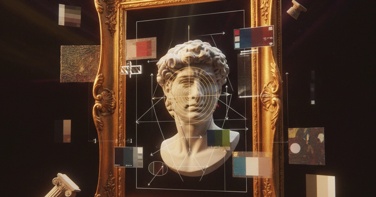 A laptop displaying a Renaissance painting on screen surrounded by art history study materials and notes