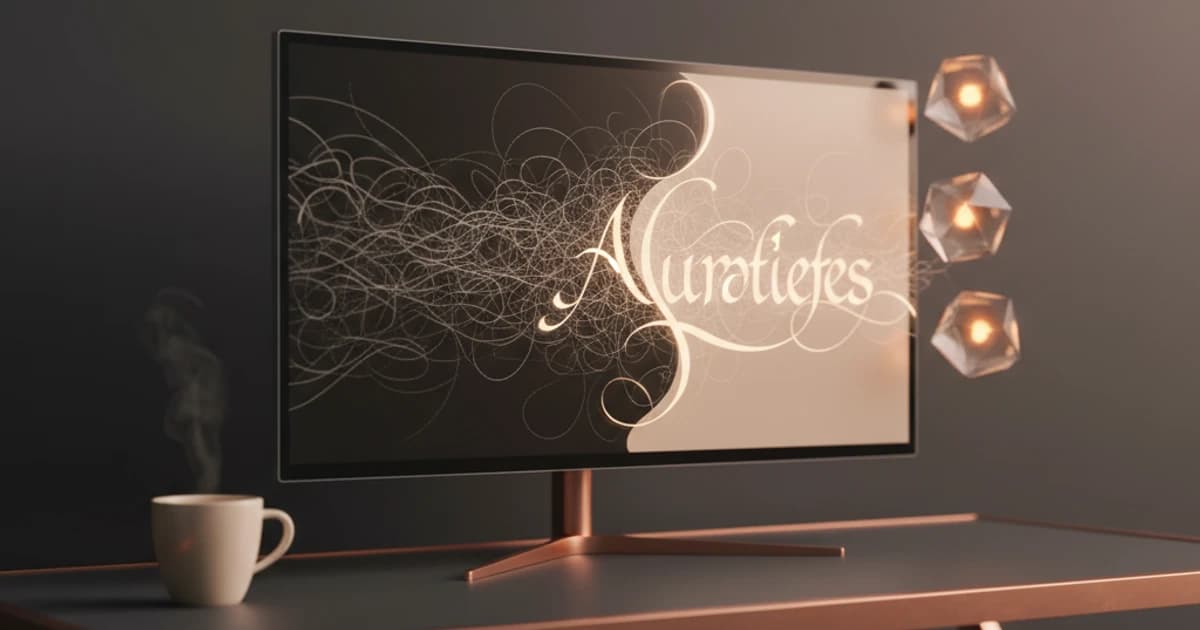 Laptop on a desk showing a writing document with AI feedback highlights, alongside a notebook and coffee