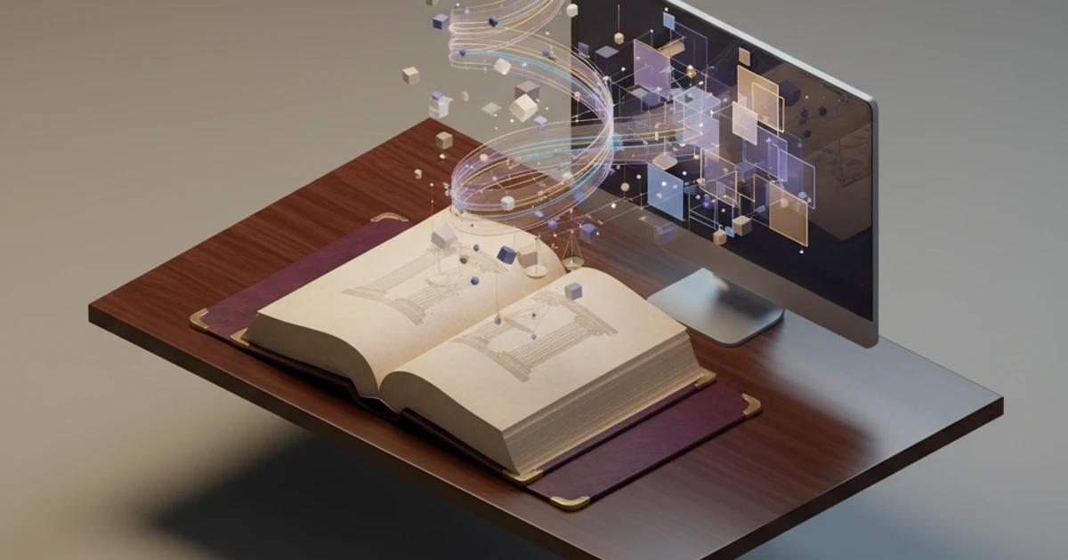 Study desk with political science textbook, laptop showing lecture slides, and handwritten notes